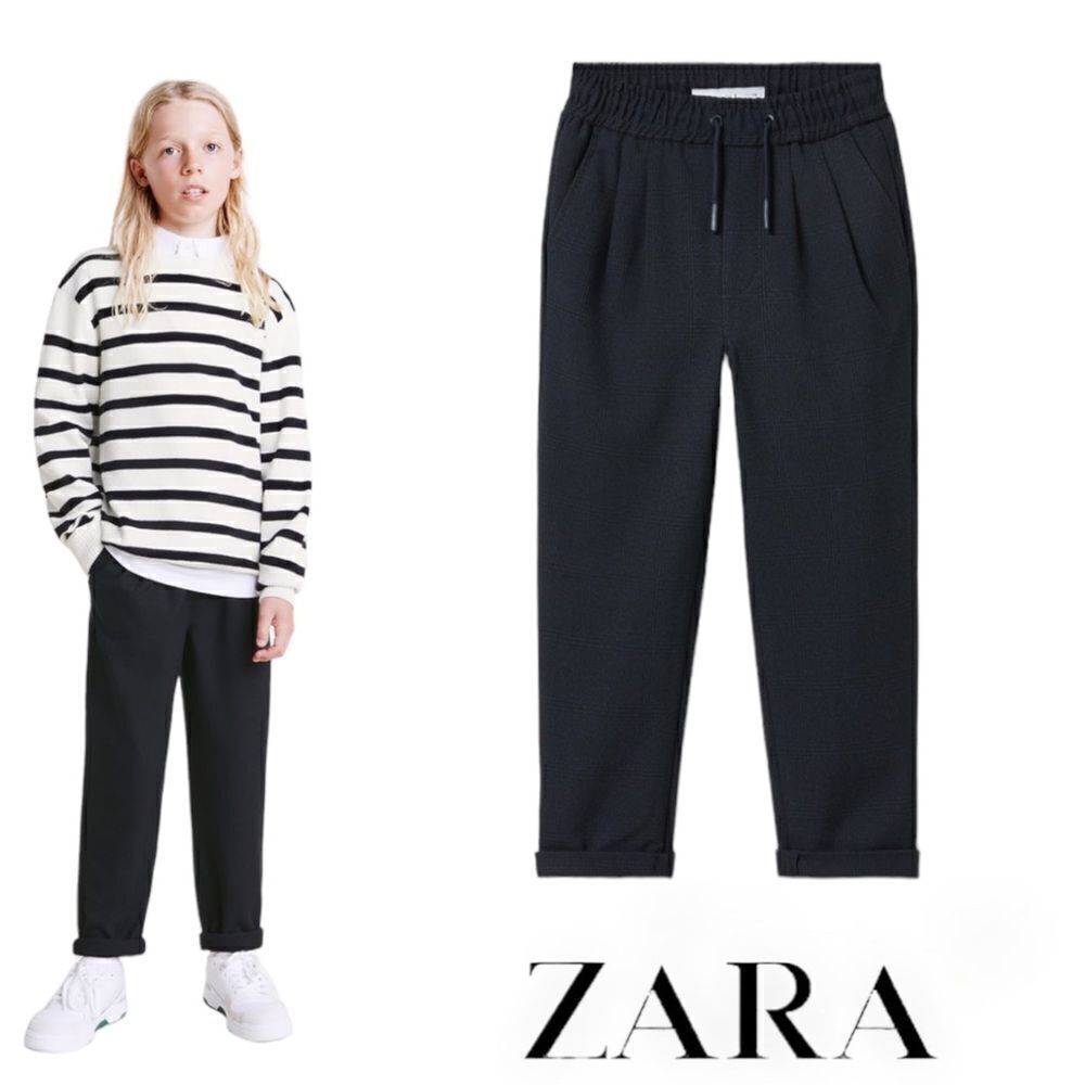 ZARA Kids | Navy Blue | PLAID COMFORT PANTS